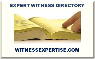 LIST OF EXPERT WITNESSES
